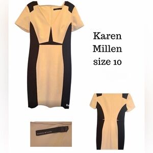 Karen Millen Monochrome Panel Midi Dress